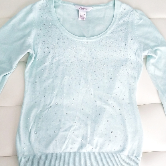 Candies mint rhinestone sweater - largest - Picture 6 of 8